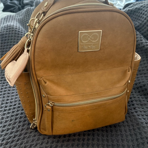Itzy Ritzy Mini Tan Backpack - Picture 1 of 7